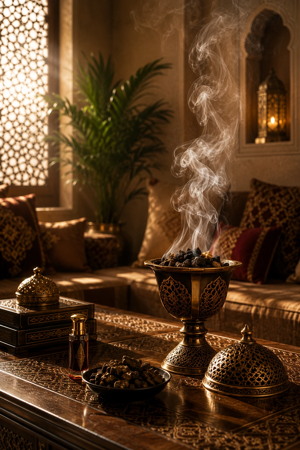 Traditional Bukhoor burning