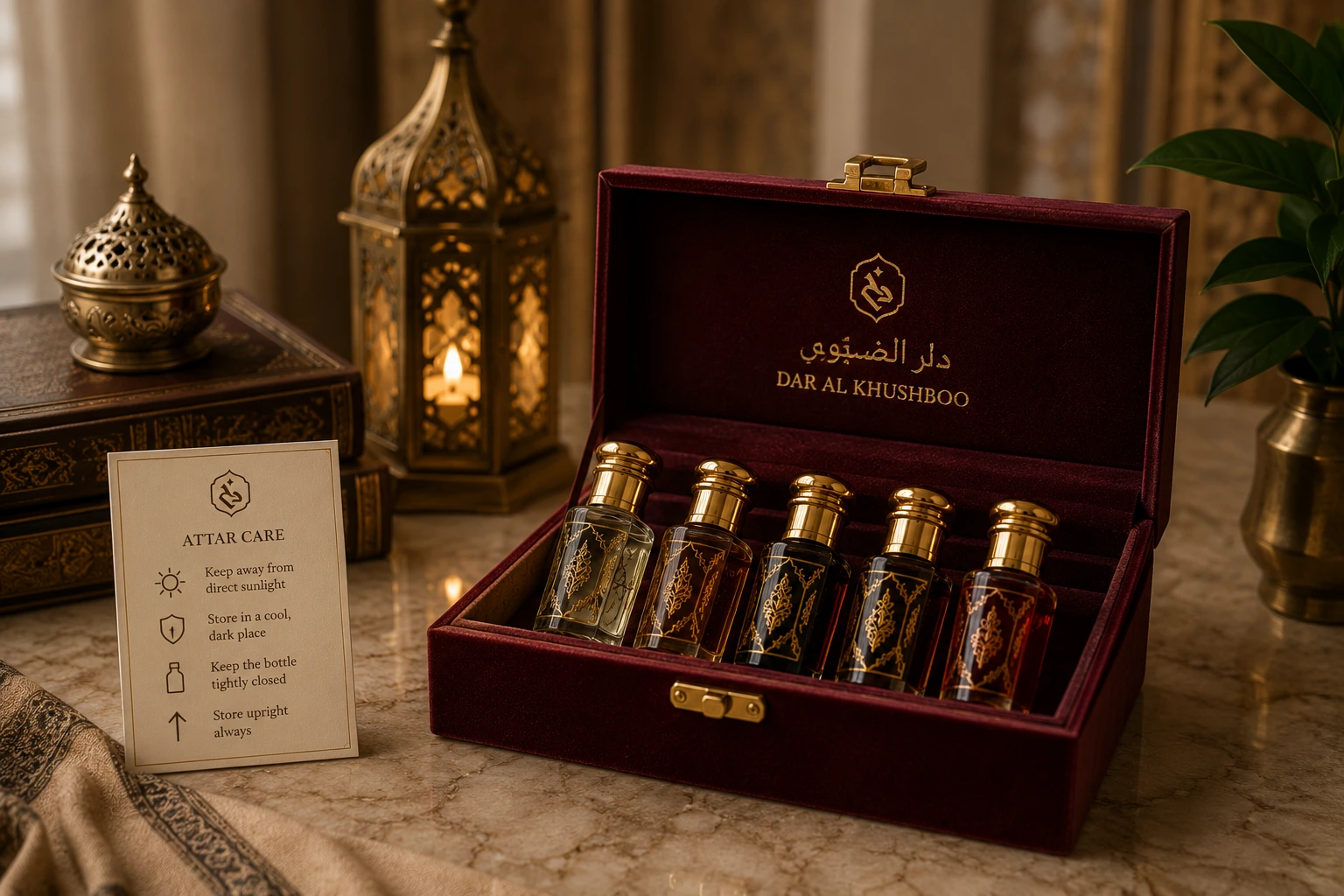 Attar bottles stored correctly